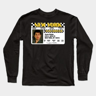 Travis Bickle Taxi License Long Sleeve T-Shirt